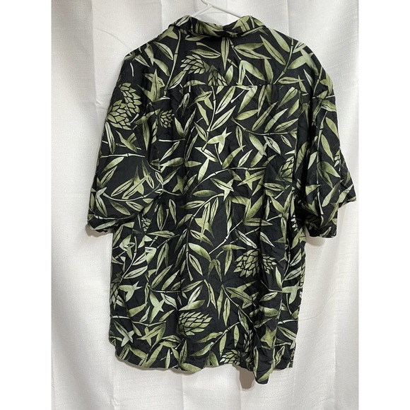 Tommy Bahama Hawaiian Shirt Mens L Floral Black 100% Silk Short Sleeve - Picture 4 of 4